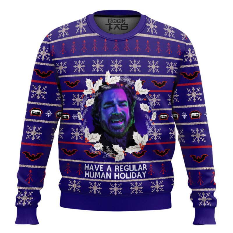 Hooktab Have A Regular Human Holiday What We Do In The Shadows Ugly Christmas Sweater