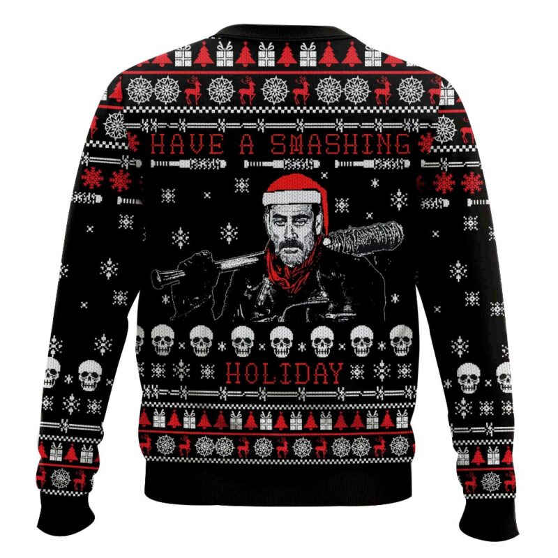 Hooktab Have A Smashing Holiday The Walking Dead, Ugly Christmas Sweater Hooktab Have A Smashing Holiday The Walking Dead, Ugly Christmas Sweater