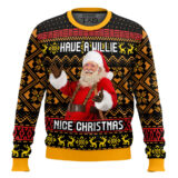 Hooktab Have A Willie Nice Christmas Willie Nelson Ugly Christmas Sweater