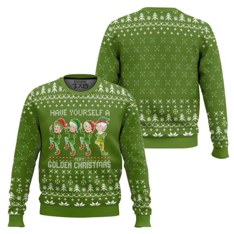 Hooktab Have Yourself A Very Golden Xmas The Golden Girls Ugly Christmas Sweater Hooktab Have Yourself A Very Golden Xmas The Golden Girls Ugly Christmas Sweater