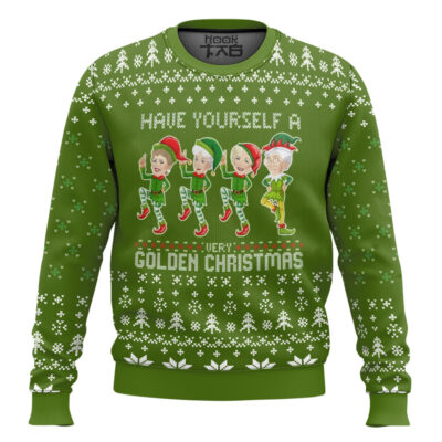 Hooktab Have Yourself A Very Golden Xmas The Golden Girls Ugly Christmas Sweater