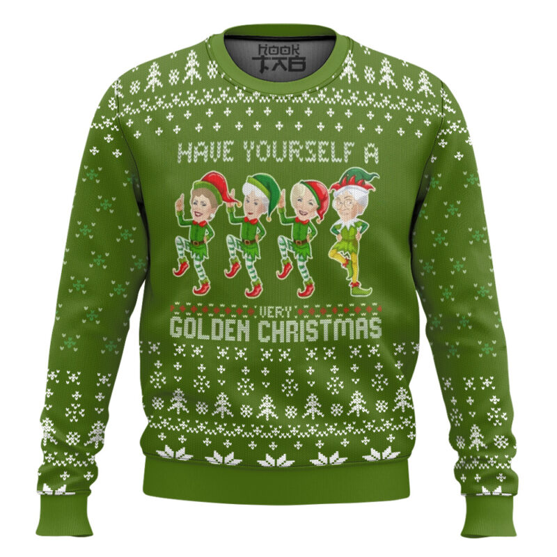 Hooktab Have Yourself A Very Golden Xmas The Golden Girls Ugly Christmas Sweater
