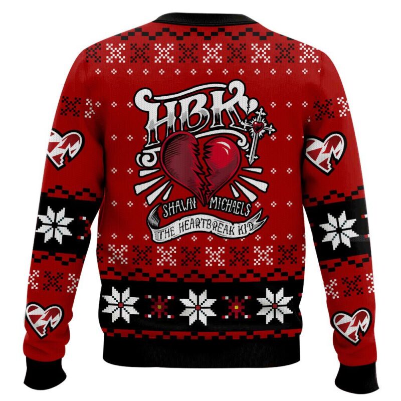 Hooktab HBK The Heartbreak Kid Shawn Michaels WWE Ugly Christmas Sweater Hooktab HBK The Heartbreak Kid Shawn Michaels WWE Ugly Christmas Sweater