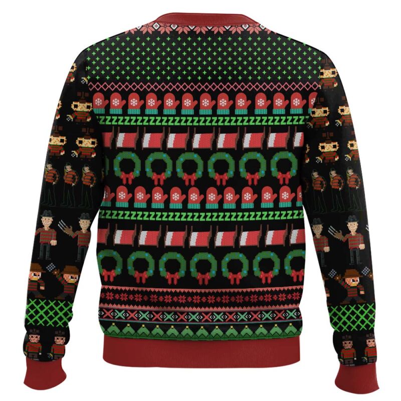 Hooktab He Know When You Are Sleeping A Nightmare on Elm Street Ugly Christmas Sweater Hooktab He Know When You Are Sleeping A Nightmare on Elm Street Ugly Christmas Sweater
