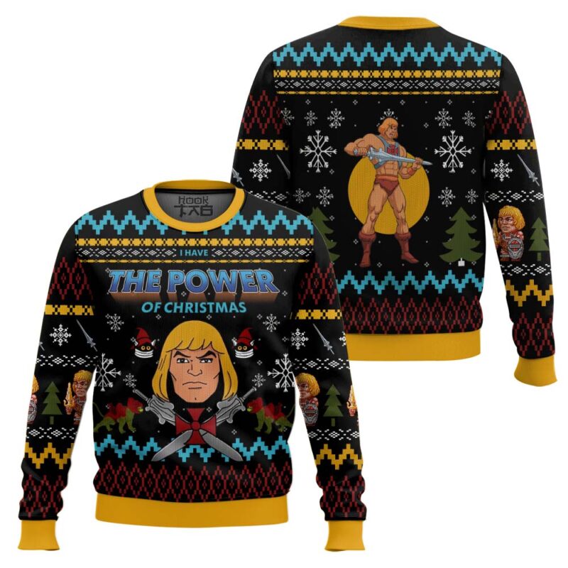 Hooktab He-man The Power Of Christmas Masters Of The Universe Ugly Christmas Sweater Hooktab He-man The Power Of Christmas Masters Of The Universe Ugly Christmas Sweater