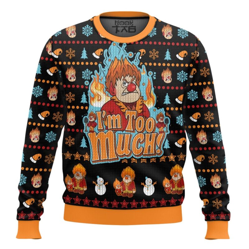 Hooktab Heat Miser I'm Too Much The Year Without a Santa Claus Ugly Christmas Sweater