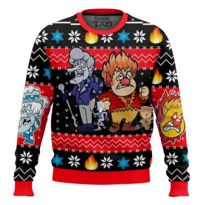 Hooktab Heat Miser & Snow Miser The Year Without a Santa Claus Ugly Christmas Sweater