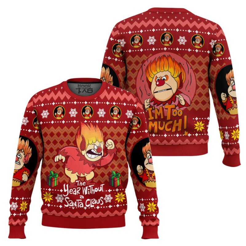 Hooktab Heat Miser The Year Without a Santa Claus Ugly Christmas Sweater Hooktab Heat Miser The Year Without a Santa Claus Ugly Christmas Sweater