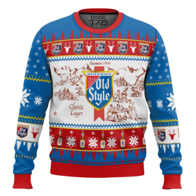 Hooktab Heileman's Old Style Beer Ugly Christmas Sweater