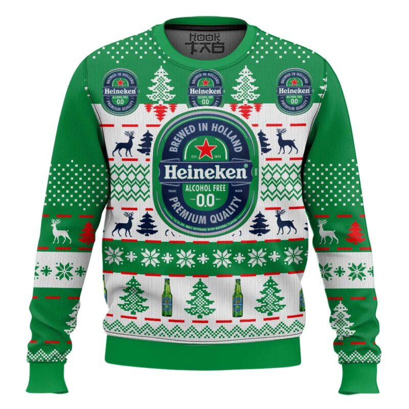 Hooktab Heineken Zero Ugly Christmas Sweater