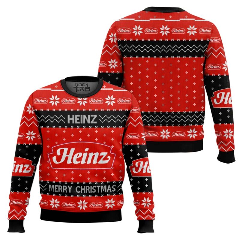 Hooktab Heinz Ketchup Ugly Christmas Sweater Hooktab Heinz Ketchup Ugly Christmas Sweater