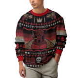 Hooktab Hellboy I'm Fireproof Ugly Christmas Sweater