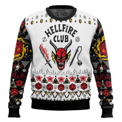 Hooktab Hellfire Club Dice Stranger Things Ugly Christmas Sweater
