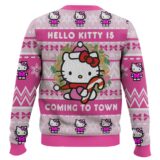 Hooktab Hello Kitty Is Coming To Town Ugly Christmas Sweater