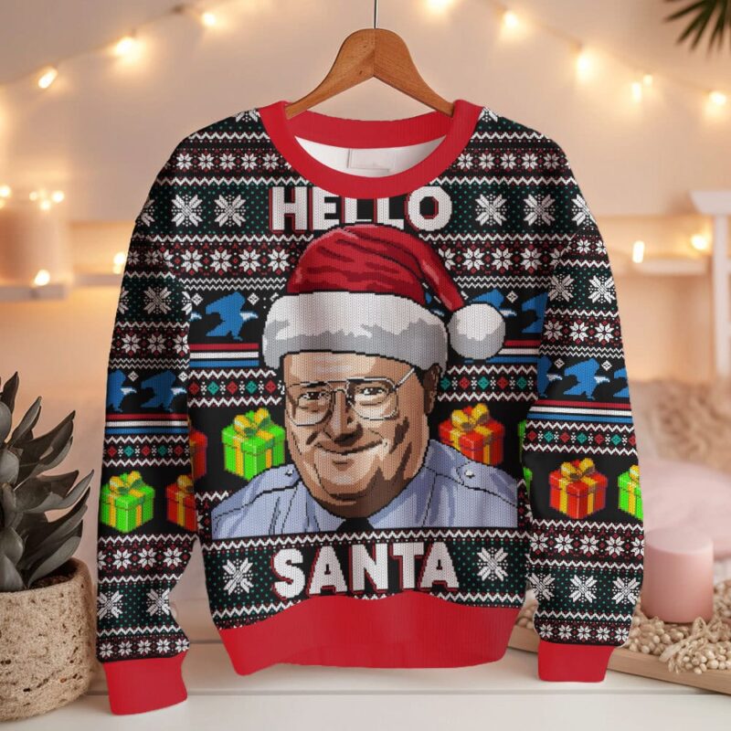 Hooktab Hello Santa Frank Reynolds Ugly Christmas Sweater Hooktab Hello Santa Frank Reynolds Ugly Christmas Sweater