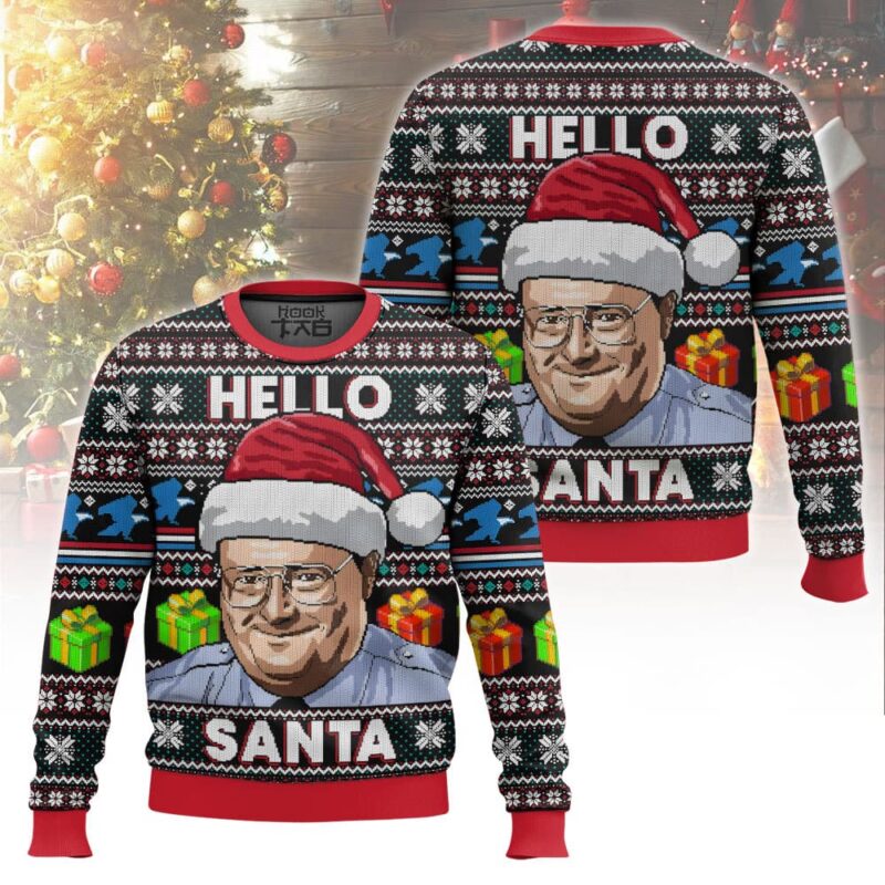 Hooktab Hello Santa Frank Reynolds Ugly Christmas Sweater Hooktab Hello Santa Frank Reynolds Ugly Christmas Sweater