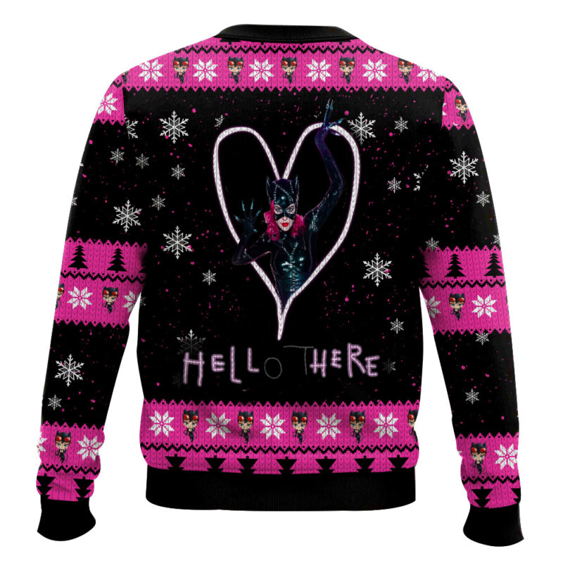 Hooktab Hello There Catwoman Ugly Christmas Sweater Hooktab Hello There Catwoman Ugly Christmas Sweater