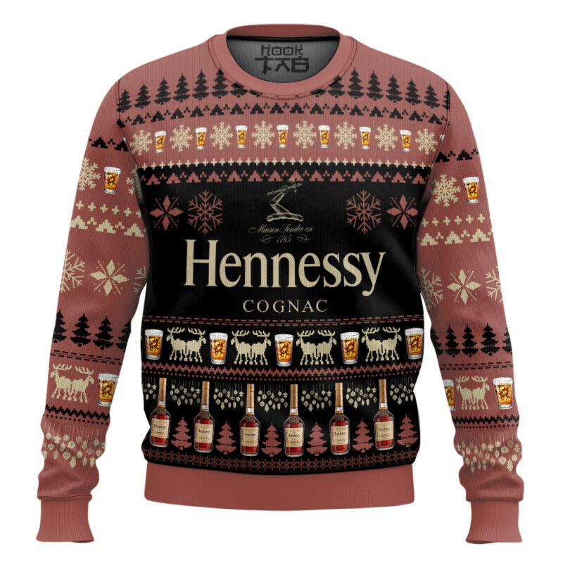 Hooktab Hennessy Cognac Wine Ugly Christmas Sweater