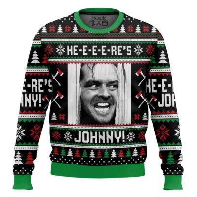 Hooktab Here's Johnny The Shining Ugly Christmas Sweater