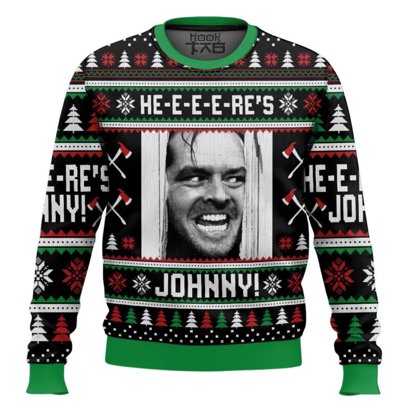 Hooktab Here's Johnny The Shining Ugly Christmas Sweater