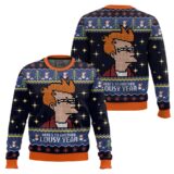 Hooktab Here’s to another Lousy Year Futurama Ugly Christmas Sweater