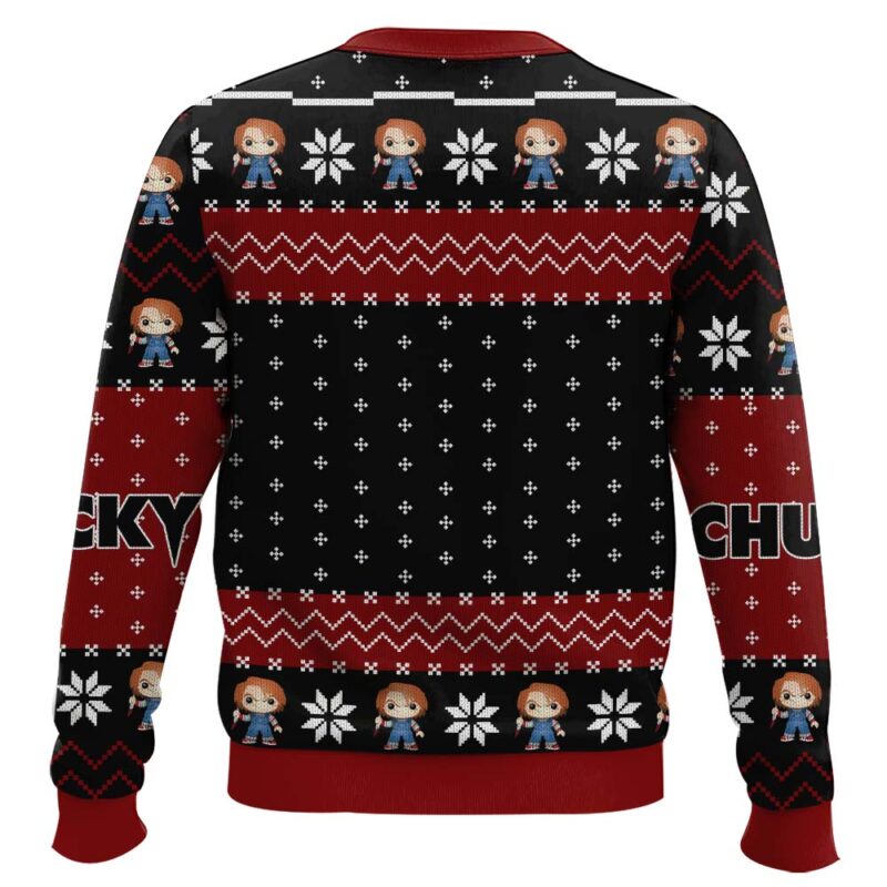 Hooktab Hi I'm Chucky Wanna Play Ugly Christmas Sweater Hooktab Hi I'm Chucky Wanna Play Ugly Christmas Sweater