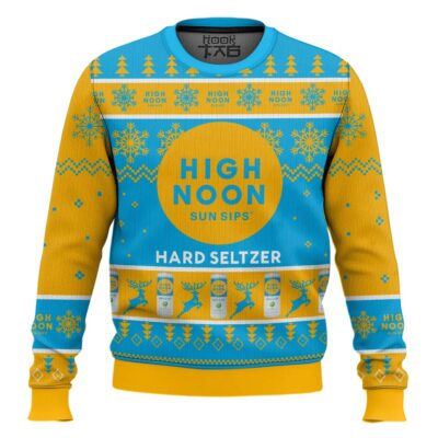 Hooktab High Noon Sun Sips Hard Seltzer Ugly Christmas Sweater
