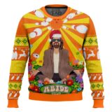 Hooktab Hippie Abide The Big Lebowski Ugly Christmas Sweater
