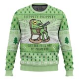 Hooktab Hippity Hoppity Get Out Of My Property Kermit The Frog Meme Ugly Christmas Sweater