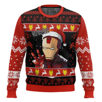 Hooktab Ho Ho Ho Iron Man Ugly Christmas Sweater