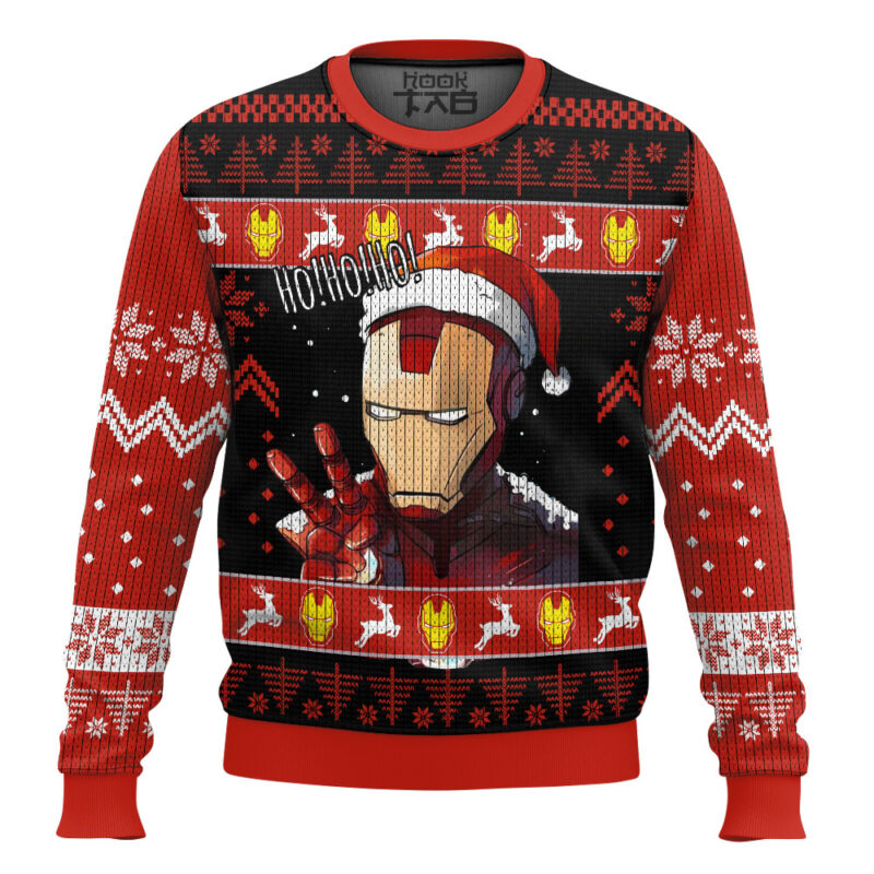 Hooktab Ho Ho Ho Iron Man Ugly Christmas Sweater