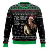 Hooktab Ho Ho Ho Machine Gun Die Hard Ugly Christmas Sweater