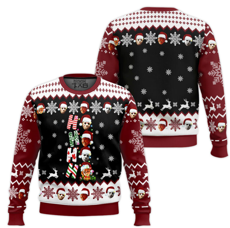 Hooktab Ho Ho Horror Ugly Christmas Sweater Hooktab Ho Ho Horror Ugly Christmas Sweater