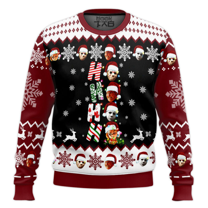 Hooktab Ho Ho Horror Ugly Christmas Sweater
