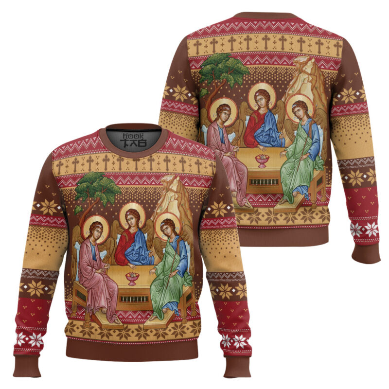 Hooktab Holy Trinity Ugly Christmas Sweater Hooktab Holy Trinity Ugly Christmas Sweater