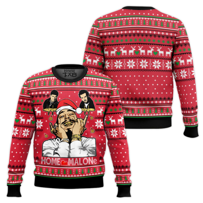 Hooktab Home Malone Post Malones Ugly Christmas Sweater Hooktab Home Malone Post Malones Ugly Christmas Sweater