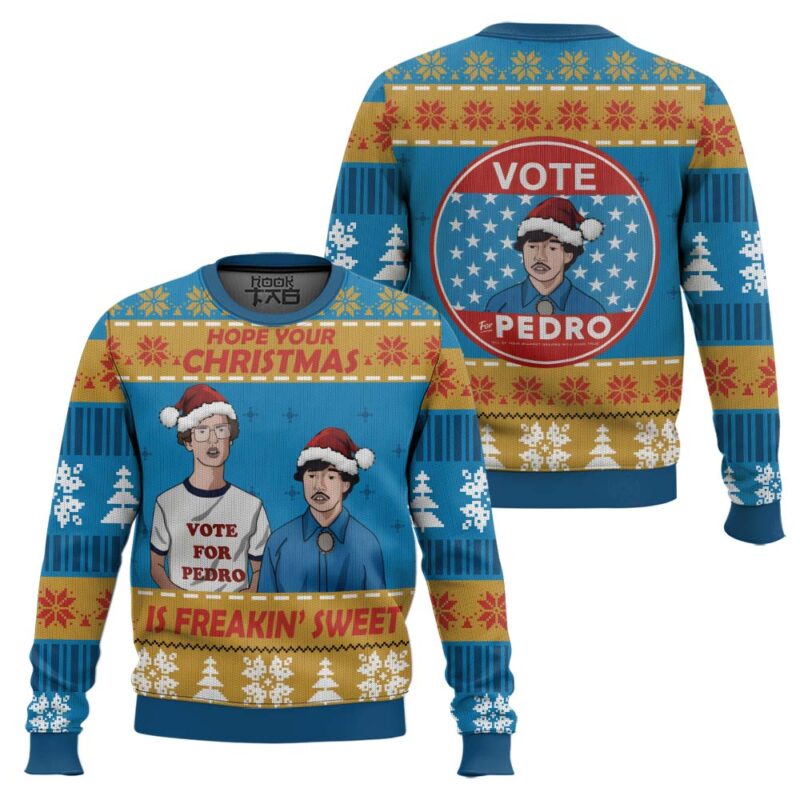 Hooktab Hope Your Christmas Is Freakin' Sweet Napoleon Dynamite Ugly Christmas Sweater Hooktab Hope Your Christmas Is Freakin' Sweet Napoleon Dynamite Ugly Christmas Sweater