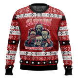 Hooktab Horror Guys Slashin Through The Snow Ugly Christmas Sweater