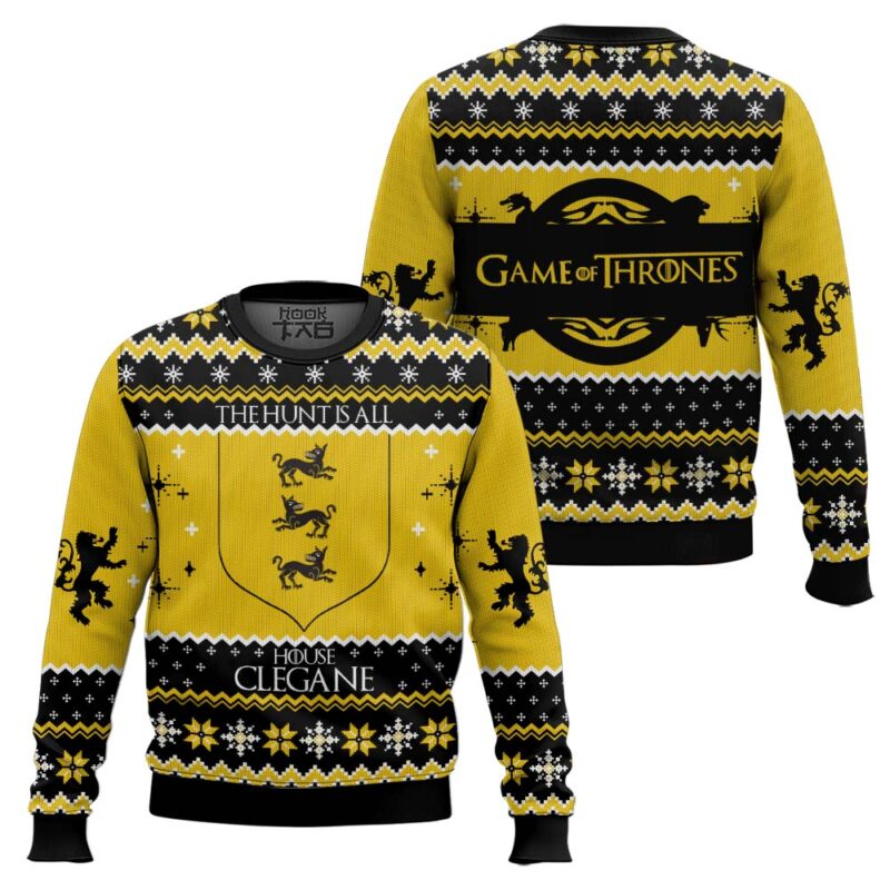 Hooktab House Clegane Game Of Thrones Ugly Christmas Sweater Hooktab House Clegane Game Of Thrones Ugly Christmas Sweater