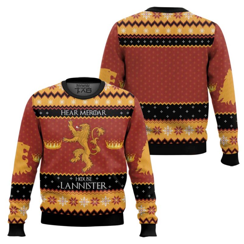 Hooktab House Lannister Game Of Thrones Ugly Christmas Sweater Hooktab House Lannister Game Of Thrones Ugly Christmas Sweater