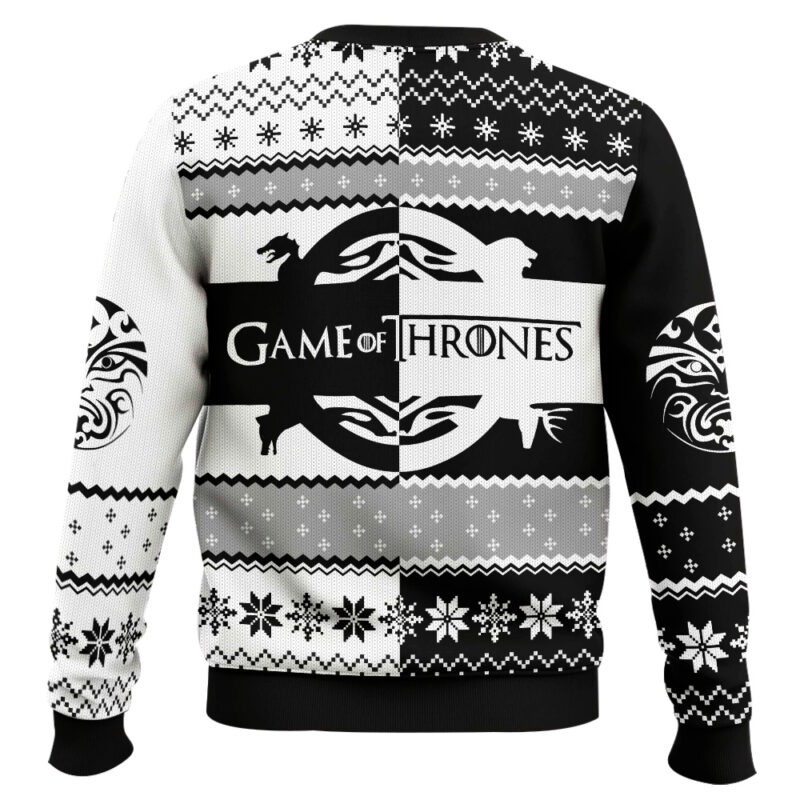 Hooktab House Of Black And White Game Of Thrones Ugly Christmas Sweater Hooktab House Of Black And White Game Of Thrones Ugly Christmas Sweater