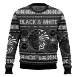 Hooktab House Of Black and White Valar Morghulis Game Of Throne Ugly Christmas Sweater
