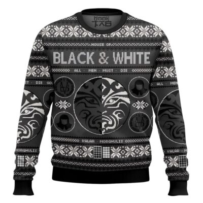 Hooktab House Of Black and White Valar Morghulis Game Of Throne Ugly Christmas Sweater