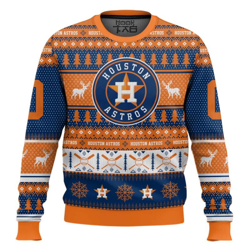 Hooktab Houston Astros - Custom Name And Number Ugly Sweater