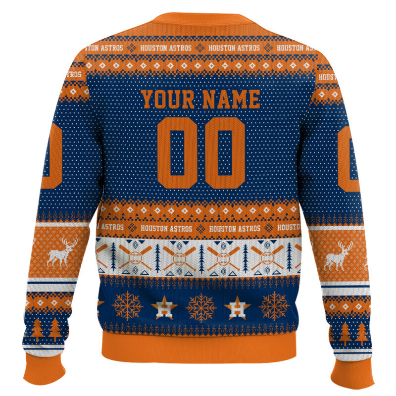 Hooktab Houston Astros - Custom Name And Number Ugly Sweater Hooktab Houston Astros - Custom Name And Number Ugly Sweater