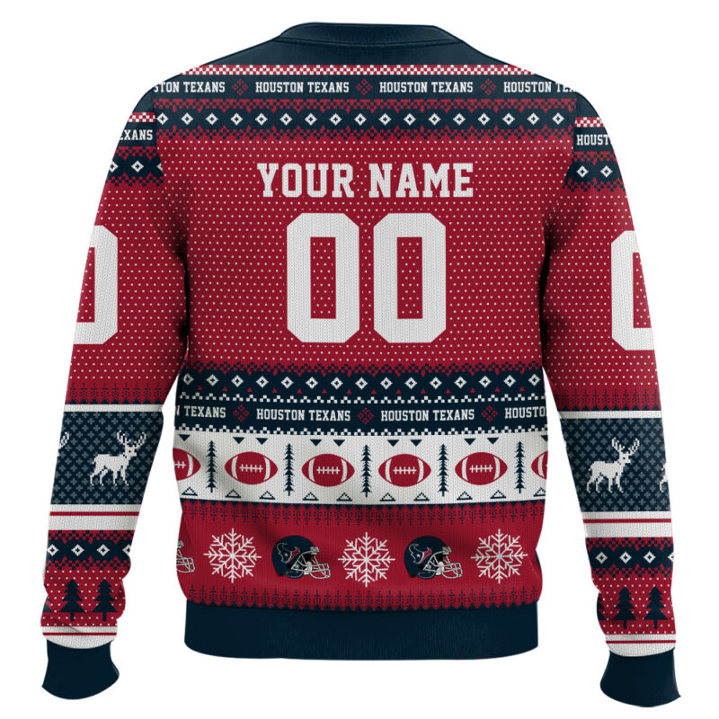 Hooktab Houston Texans - Custom Name And Number Ugly Sweater Hooktab Houston Texans - Custom Name And Number Ugly Sweater