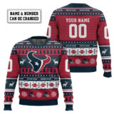 Hooktab Houston Texans - Custom Name And Number Ugly Sweater