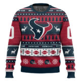 Hooktab Houston Texans - Custom Name And Number Ugly Sweater