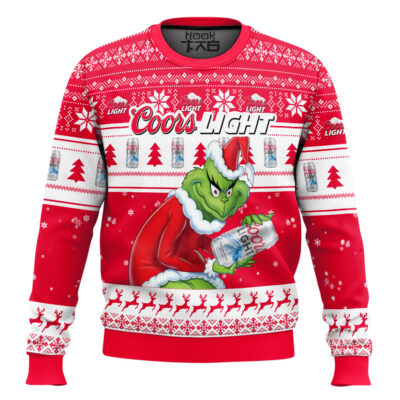 Hooktab How The Grinch That Stole Coors Light Ugly Christmas Sweater