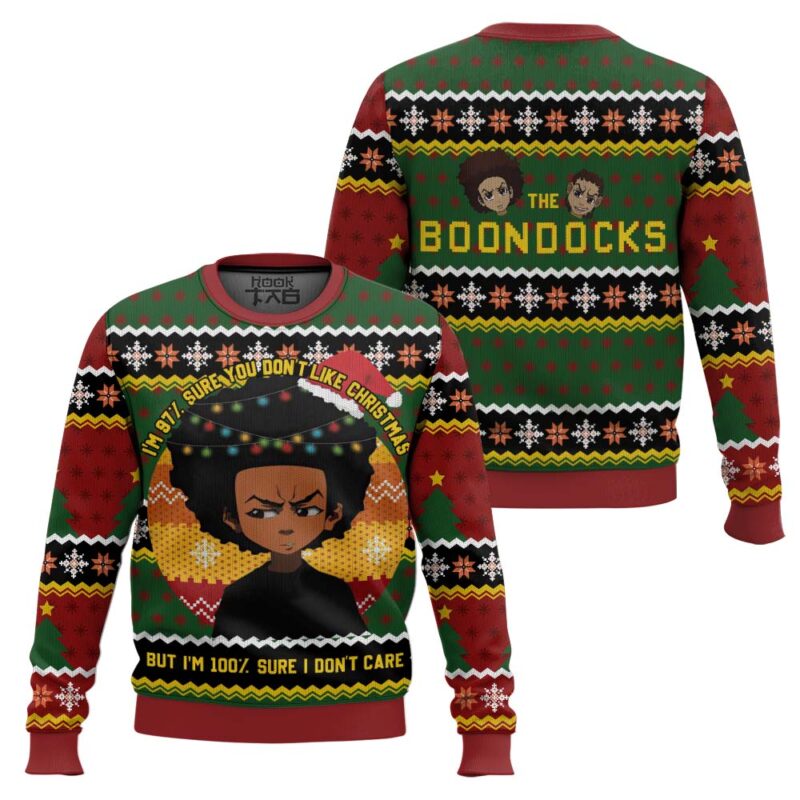 Hooktab Huey Freeman The Boondocks Ugly Christmas Sweater Hooktab Huey Freeman The Boondocks Ugly Christmas Sweater